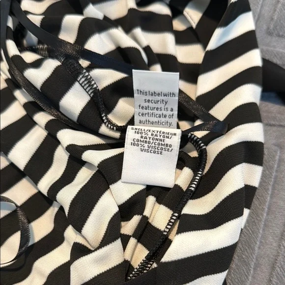NWT DVF New Julian Two Black/White Stripe Wrap Dress - Picture 8 of 10